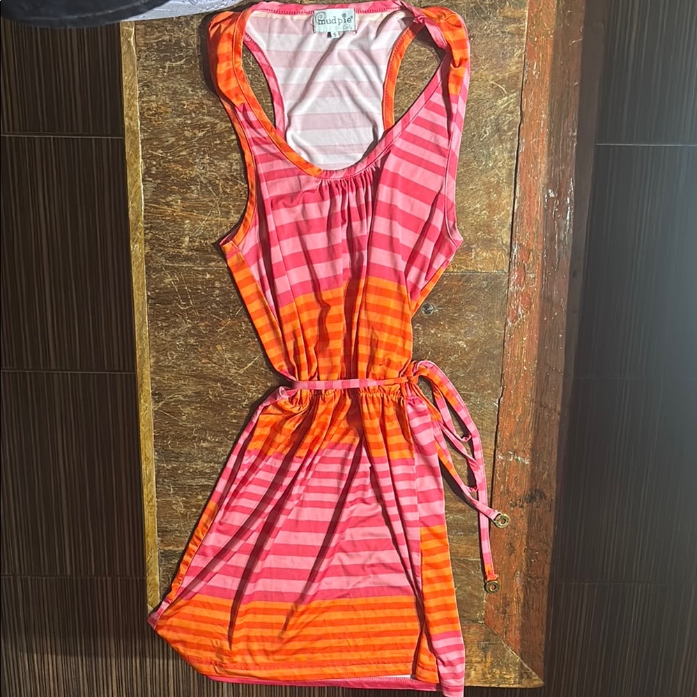 Pink and Orange Striped Dress